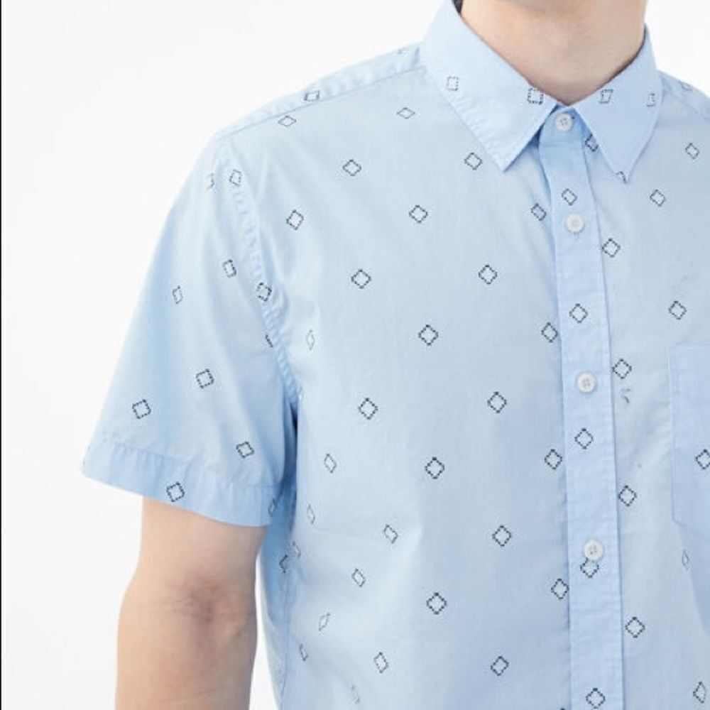 ✨HP✨Diamond-Pattern Button-Down Shirt✨ - Picture 4 of 7